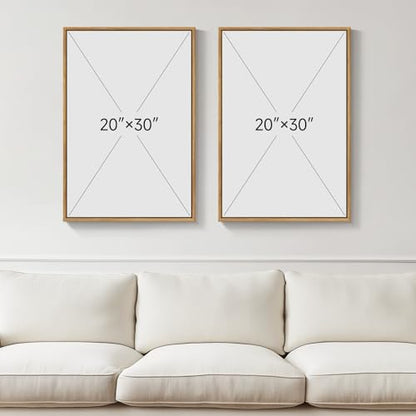 Framed Boho Mid Century Modern Desert Landscape Wall Art Bedroom, 20x30 In - color: Terracotta Blue, size: 20" W x 30" H x 2Pcs