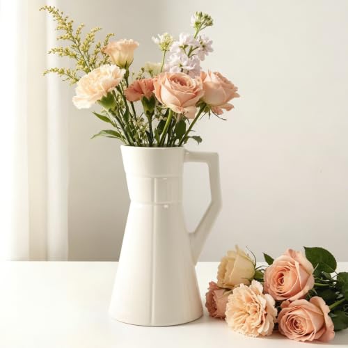 Bosilunlife Ceramic Flower Vase for Home Decor,Modern Table Vase