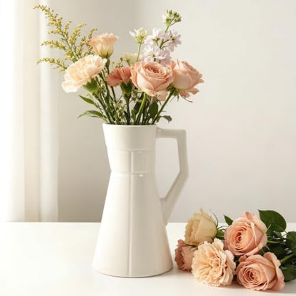 Bosilunlife Ceramic Flower Vase for Home Decor,Modern Table Vase