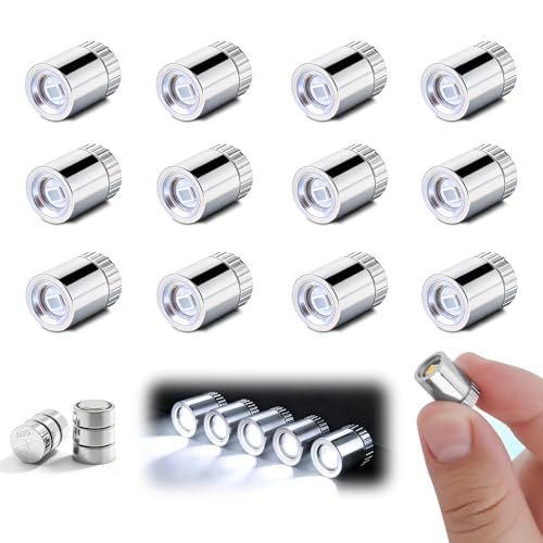 Aogist 12 PCS White Mini LED Spot Lights, Battery Operated Tiny SMD Lamps - color: White, size: 12