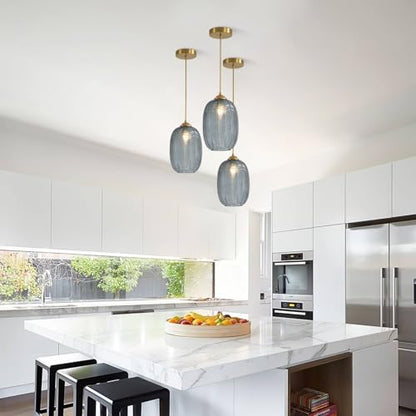 KCO Lighting Smoked Glass Globe Pendant Light Antique Gold Pendant Lights Nordic Blown Glass Pendant Light Single Hanging Light Fixture Mid Century Modern Entry Lighting - color: 15cm-Smoke Gray