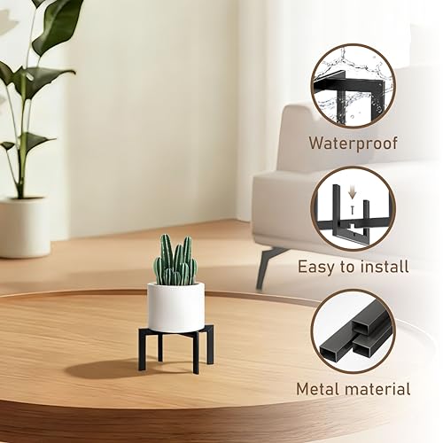 2-Pack Mini Plant Stand, Modern Cross Shape, Black - size: 2 Pack - Mini