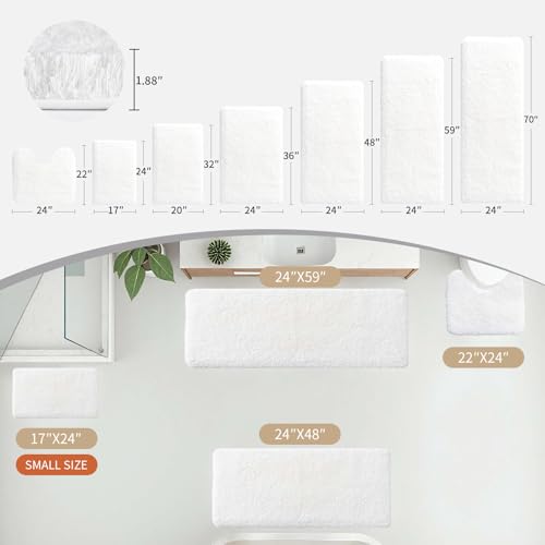 Disolla White Bathroom Rugs 20x32, Microfiber Non-Slip Plush Thick Bath Mat - color: White, size: 1'8" x 2'8" (20''x32'' Bathroom Rug)