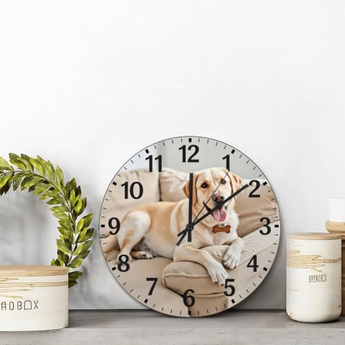 Labrador Retriever Wall Clock Yellow Lab Dog Wooden Wall Clock - color: Style-5, size: 15 inch