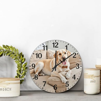 Labrador Retriever Wall Clock Yellow Lab Dog Wooden Wall Clock - color: Style-5, size: 15 inch