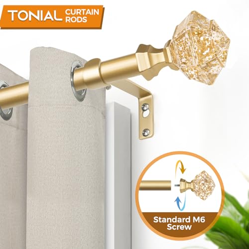 TONIAL Luxury Gold Translucent Replacement Finials for 3/4 Inch Curtain Rod - color: Luxury Gold