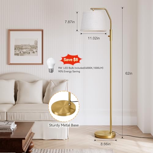 SUNMORY Floor Lamps for Living Room, 0-100% Dimmable Standing Lamp - color: Gold