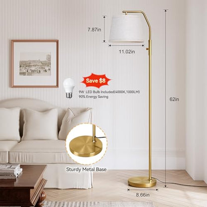 SUNMORY Floor Lamps for Living Room, 0-100% Dimmable Standing Lamp - color: Gold