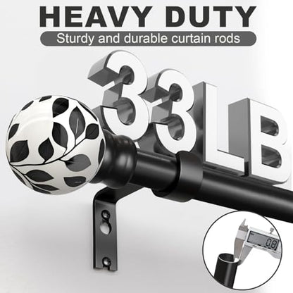 Ceramic Black Curtain Rods 2 Pack for Windows 16 to 88 Inches - color: Ceramic Black, size: 16"-88"|2 Pack