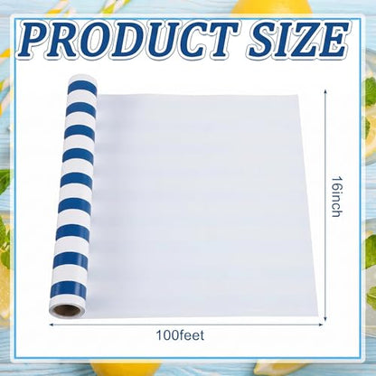 AmazingSpark Striped Table Runner Roll,Navy Blue,100' Long X 16" Wide - color: Navy Blue, size: 100' Long X 16" Wide