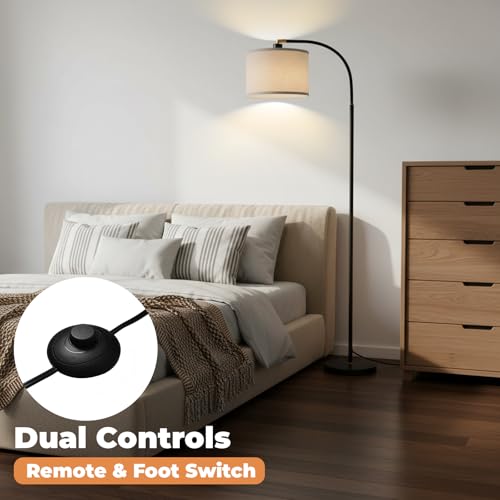 LALISU Arc Floor Lamps Modern Standing Remote Floor Lamp for Living Room - color: Black