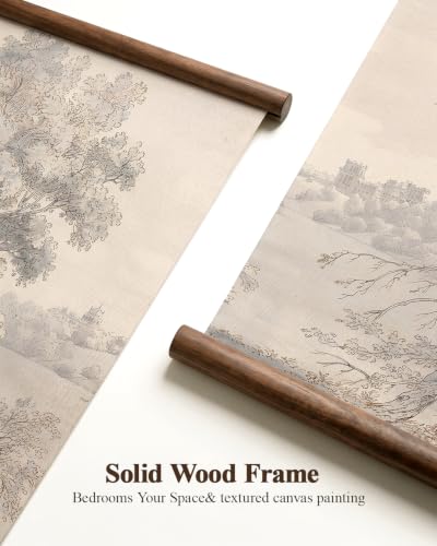 InSimSea Extra Large 2 Pcs Framed Wall Art, Woodland Cabin Sketch 36x48 In - color: Tranquil Countryside