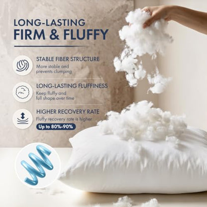 MIULEE 20x26 Throw Pillows Inserts 2 Pack, Decorative Pillows for Couch Bed - size: Standard