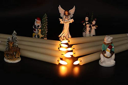 GenSwin Flameless Taper Candles LED Battery Operated Remote Timer Ivory - color: 8-Ivory