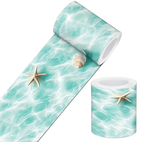 IVN Wallpaper Border Peel and Stick Wall Seashell Starfish 4x196 Inch - color: Seashell Starfish