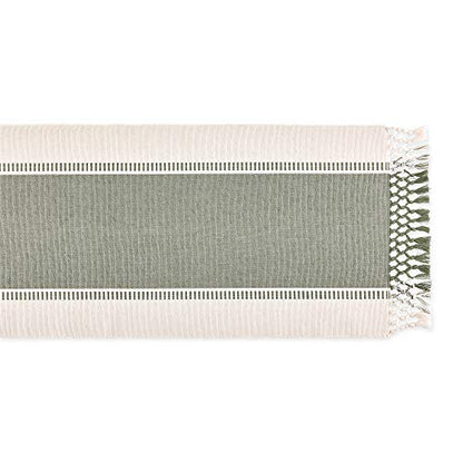 DII Dobby Stripe Table Runner, 13x108 Artichoke & Cream Background - color: Artichoke Green, size: 13x108"