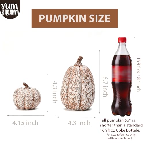 2Pcs Resin Pumpkin Figurines, Lattice Fall Thanksgiving Decor - style: Lattice Emboss Pumpkin