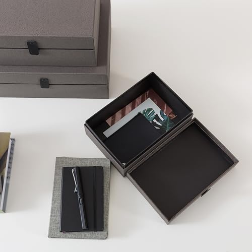 Soul & Lane - Decorative Storage Boxes with Lids, Set of 3, Graphite Grey