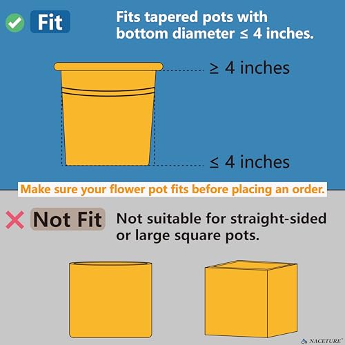 NACETURE Foldable Flower Pot Holder Rings, 4 Inch 6 Pack - color: 4 Inch 6 Pack