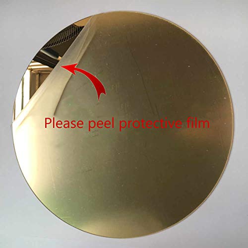 Marketing Holders Acrylic Mirror 8" Wide Round Gold .118" Thick No Adhesive Reflective Pieces Perfect for DIY Arts and Crafts School Projects Home or Office Decor Special Events - color: Gold, size: 8"L x 8"W