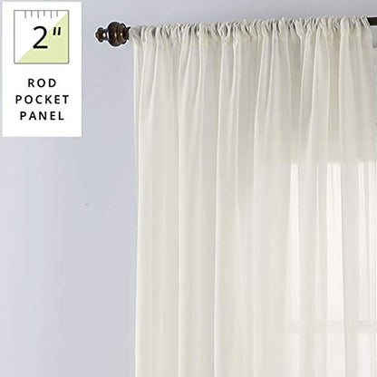 SmartSheer Thermoregulating Semi-Sheer Curtains – Energy-Saving Privacy Panels with UV Light Deflection, Heat & Cold Insulation (Ivory, 63L x 59W, Single Panel) - color: Ivory
