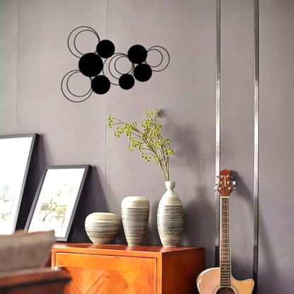 DUOOLN Black Abstract Metal Wall Decor, Geometrical Single Line Hanging Art - color: Black - Circle