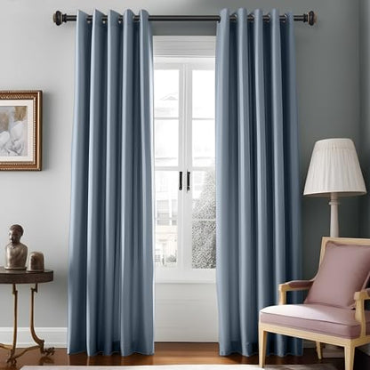 SIMEWIN Heavy Duty Window Curtain Rods, 72-144 Inches, Black with Gold Finials, Adjustable for Bedroom, Living Room, Patio - color: Black, size: 28"-144"