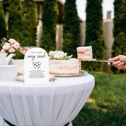 Acrylic Wedding Sign Pick A Card Sign for Wedding Wedding Signs for Ceremony Modern Calligraphy Arch Acrylic Table Top Sign for Wedding Reception and Event Party Table(white） - color: Pick A Card