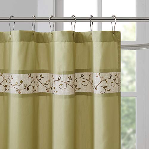 Madison Park Serene Shower Curtain for Bathroom, 72 x 72, Green - color: Green, size: 72"W x 72"L (Pack of 1)