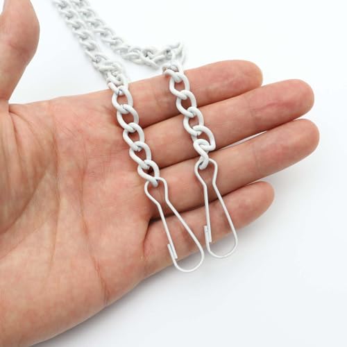 Bieye Chain005 30-Inch White Hanging Chain for Stained Glass Panels - size: White 30-inches Long