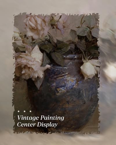 HUARCEY Framed Canvas Wall Art, Classical Roses Floral Prints, 12x16 Inch - color: Roses in Vase, size: 16"L x 12"W