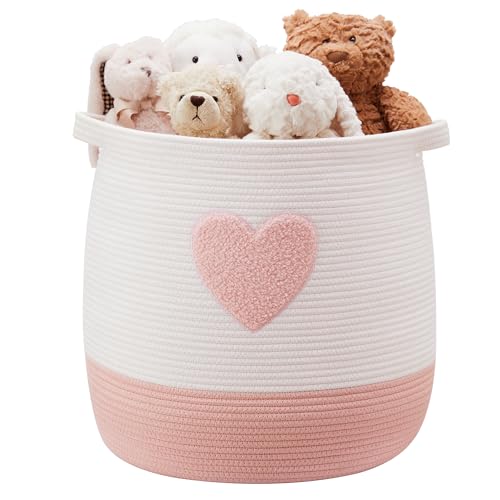 Pink Laundry Basket for Girls Room Baby Nursesry Hamper 60L Large