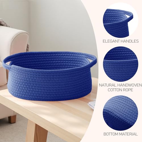 JMvicyroam Small Woven Basket, Empty Gift Basket, Navy Blue/1 Pack - color: Navy Blue, size: 1 Pack