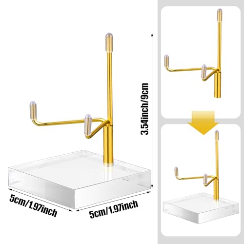Kigley 8Pcs Display Stand Crystal Holder, Gold, 2 x 2 x 3.5 Inch - color: Gold, size: 2 x 2 x 3.5 Inch