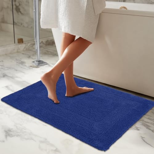COTTON CRAFT Bath Rugs - 2 Pack Large 20x30 Soft Plush Bath Mats - Blue - color: Blue, size: 20x30 Inches