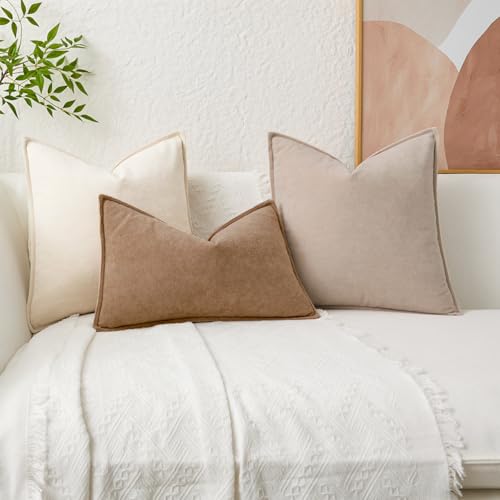 Kevin Textile Soft Waterproof Pillow Covers 20x20 Inch 2 Pack, Beige - color: Beige, size: 20" x 20" (Pack of 2)