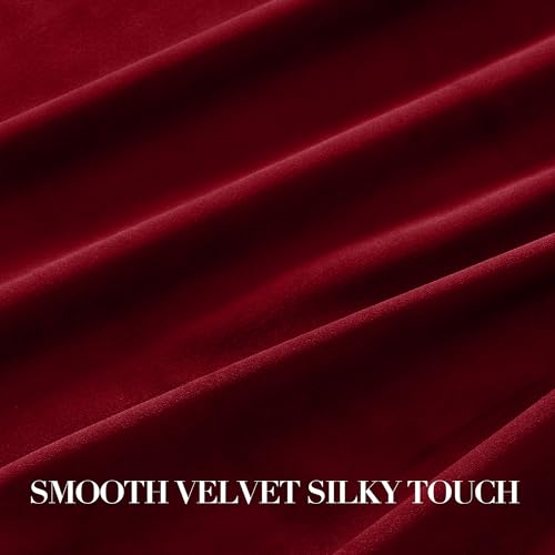 NICETOWN Burgundy Red Velvet Curtains 72 inch Long, 42" W x 72" L, 2 Panels - color: Burgundy Red, size: 42"W x 72"L (Pack of 2)