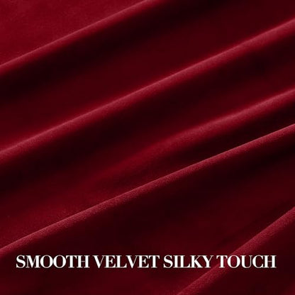 NICETOWN Burgundy Red Velvet Curtains 72 inch Long, 42" W x 72" L, 2 Panels - color: Burgundy Red, size: 42"W x 72"L (Pack of 2)