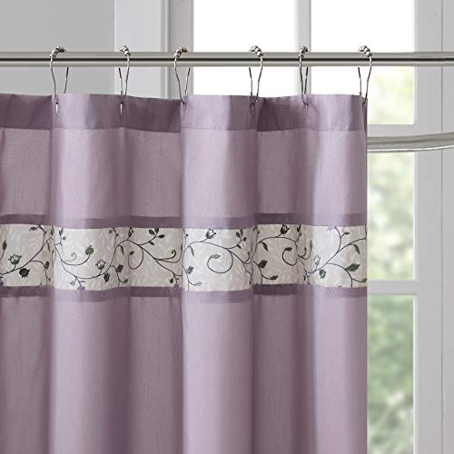 Madison Park Serene Shower Curtain for Bathroom, 72 x 72, Purple - color: Purple, size: 72"W x 72"L (Pack of 1)