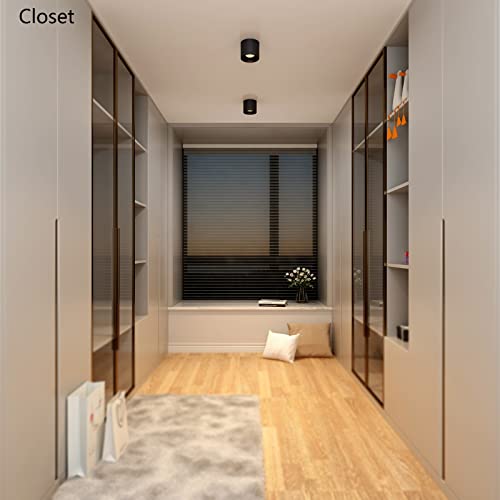 Ceiling Light Fixture, Flush Mount Ceiling Lights LED Dimmable Cylinder Ceiling Light Spot Light for Living Room Hallway Kitchen Dining Room Foyer 3000K 14.5W (Black) 2-Pack - color: Black 2pack