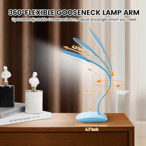 Portable Battery Powered Desk Lamp Small Rechargeable LED Table Light - color: Blue（2PACK)