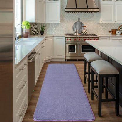 Amearea Modern Soft Hallway Runner Rug, 2x6 Feet Purple Washable Runner Rug - color: Purple, size: 2' x 6' (Runner)
