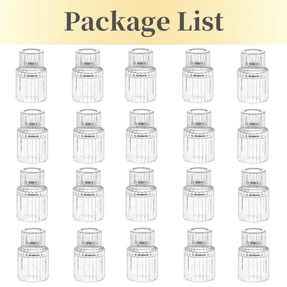 Hewory Taper Candle Holders Bulk, 20PCS Clear Glass Candlestick Holders - color: Clear, size: 20PCS