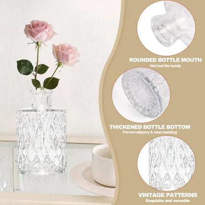 KJHL 5 Pcs Small Glass Bud Vases, Mini Flower Vases for Wedding Centerpiece - size: 5 Pcs