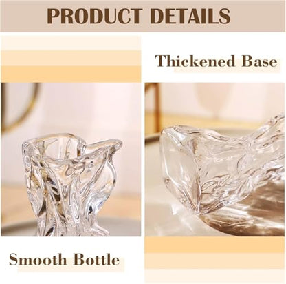 8.5IN Large Glass Vase, Irregular Clear Tall Flower vases for Centerpieces - color: Clear, size: Large