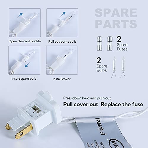 Clear Christmas Lights,13 FT 50Count White Lights White Wire - color: Warm White (White Wire), size: 50 count