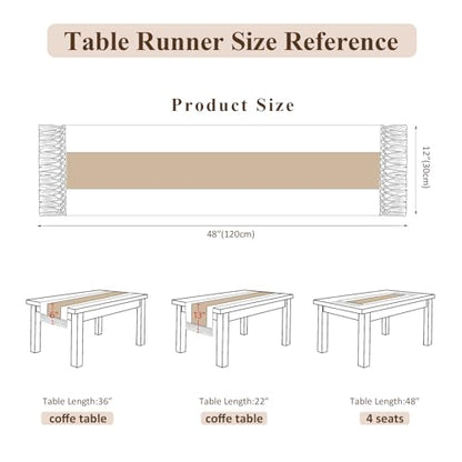 Boho Macrame Table Runner with Tassels 48in Blue Farmhouse Runner - color: White & Blue, size: 12'' x 48''