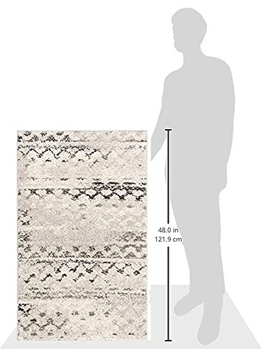 SAFAVIEH Retro Collection Accent Rug - 2'6" x 4', Cream & Grey, Modern Abstract Design, Non-Shedding & Easy Care, Ideal for High Traffic Areas in Entryway, Living Room, Bedroom (RET2136-1180) - size: 2'6" x 4' (Rectangular)