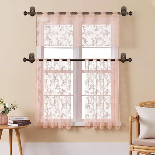 KAMANINA No Drill Curtain Rods 2 Pack 16-30", 3M Adhesive Brackets, Bronze - color: Bronze, size: 16-30"（2Pack）