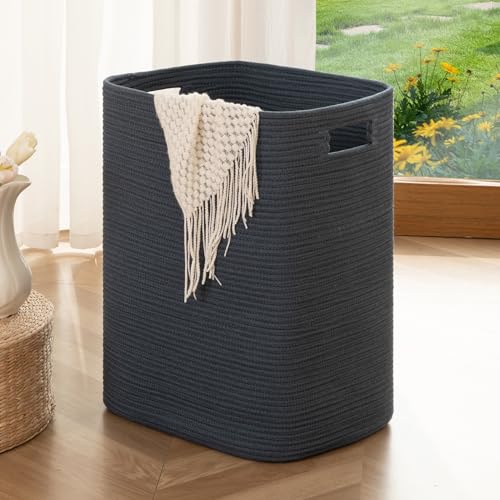 OIAHOMY Laundry Hamper Laundry Basket Cotton Rope Storage Baskets Blue - color: Blue